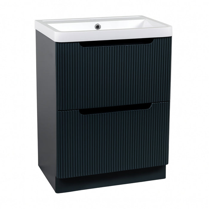 Tailored Monza 600mm 2 Drawer Fluted Floorstanding Vanity Unit with Basin