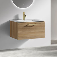 Tailored Piatta 600mm 1 Drawer Wall Hung Vanity Unit with Matt White Basin and Handle