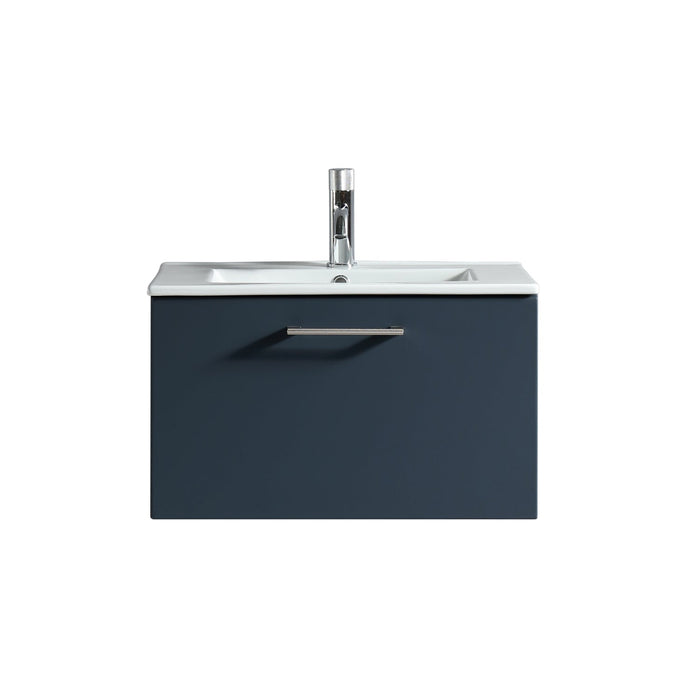 Tailored Piatta 600mm 1 Drawer Wall Hung Vanity Unit with Matt White Basin and Handle