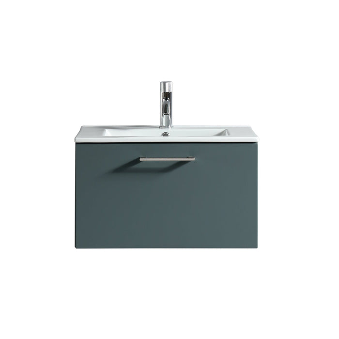 Tailored Piatta 600mm 1 Drawer Wall Hung Vanity Unit with Matt White Basin and Handle