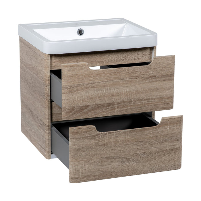Tailored Monza 2 Drawer Wall Hung Vanity Unit with Basin