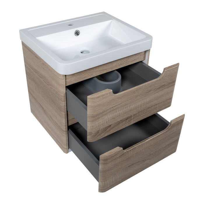 Tailored Monza 2 Drawer Wall Hung Vanity Unit with Basin