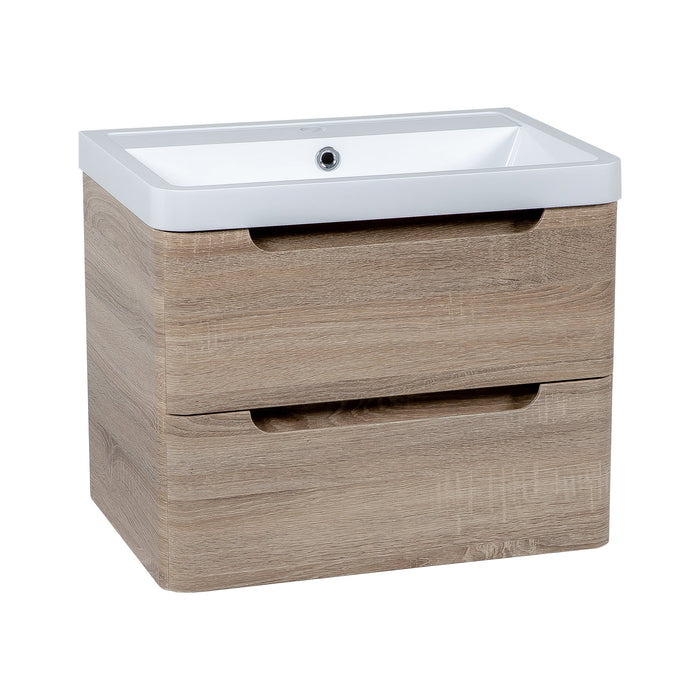 Tailored Monza 2 Drawer Wall Hung Vanity Unit with Basin