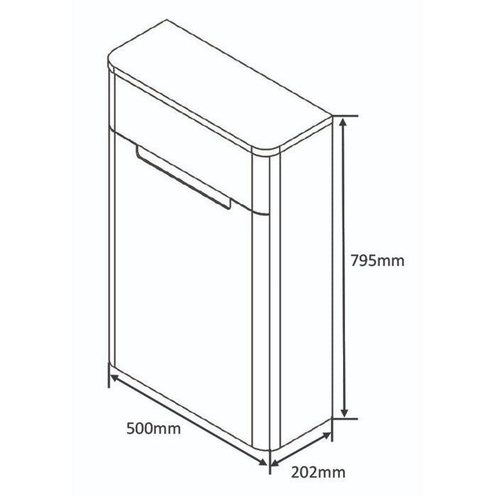 Tailored Monza 500mm Back To Wall WC Unit
