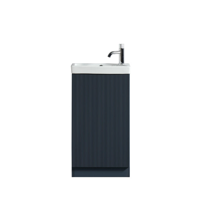 Tailored Flauto Mini 1 Door Cloakroom Floorstanding Vanity Unit with Ceramic Basin