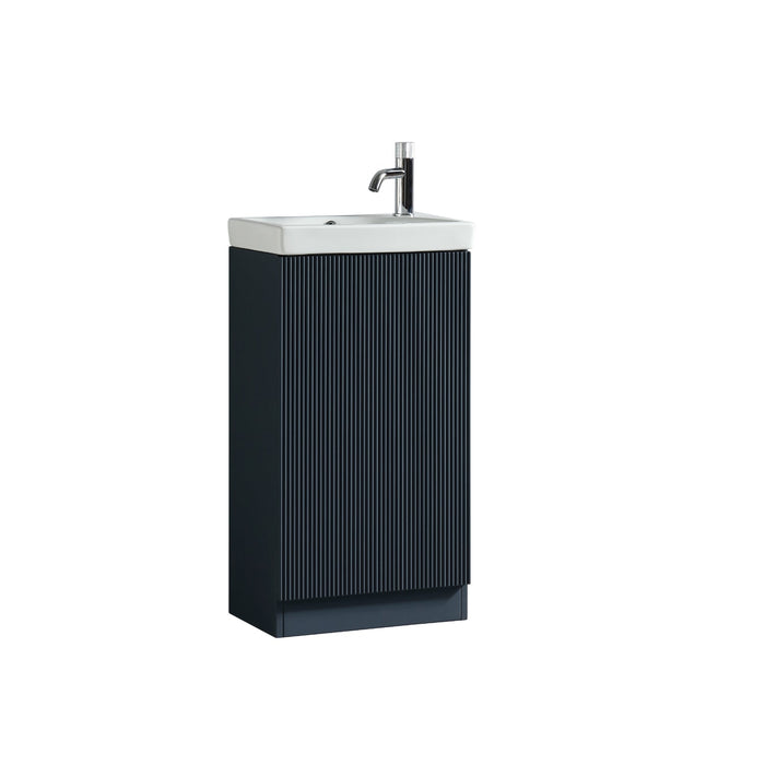Tailored Flauto Mini 1 Door Cloakroom Floorstanding Vanity Unit with Ceramic Basin