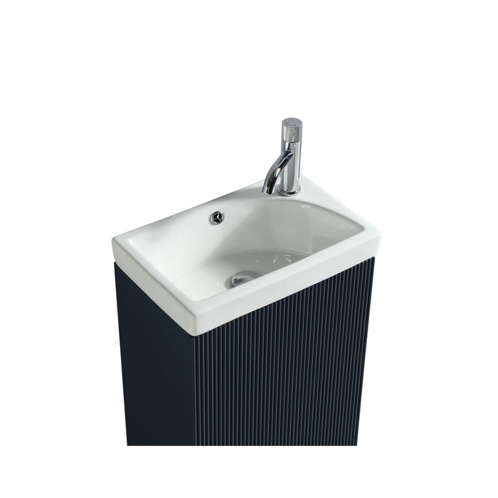 Tailored Flauto Mini 1 Door Cloakroom Floorstanding Vanity Unit with Ceramic Basin