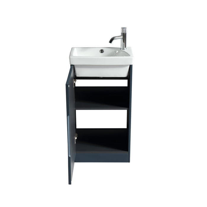 Tailored Flauto Mini 1 Door Cloakroom Floorstanding Vanity Unit with Ceramic Basin