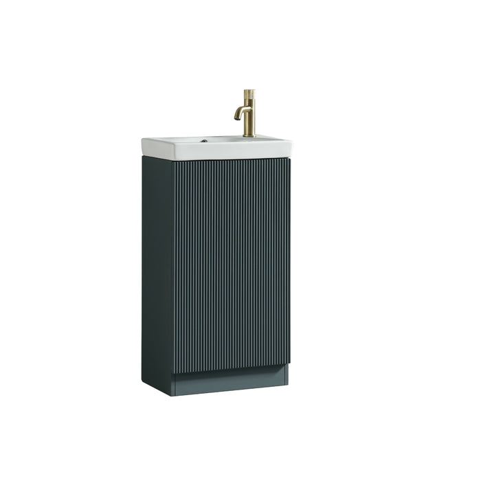 Tailored Flauto Mini 1 Door Cloakroom Floorstanding Vanity Unit with Ceramic Basin
