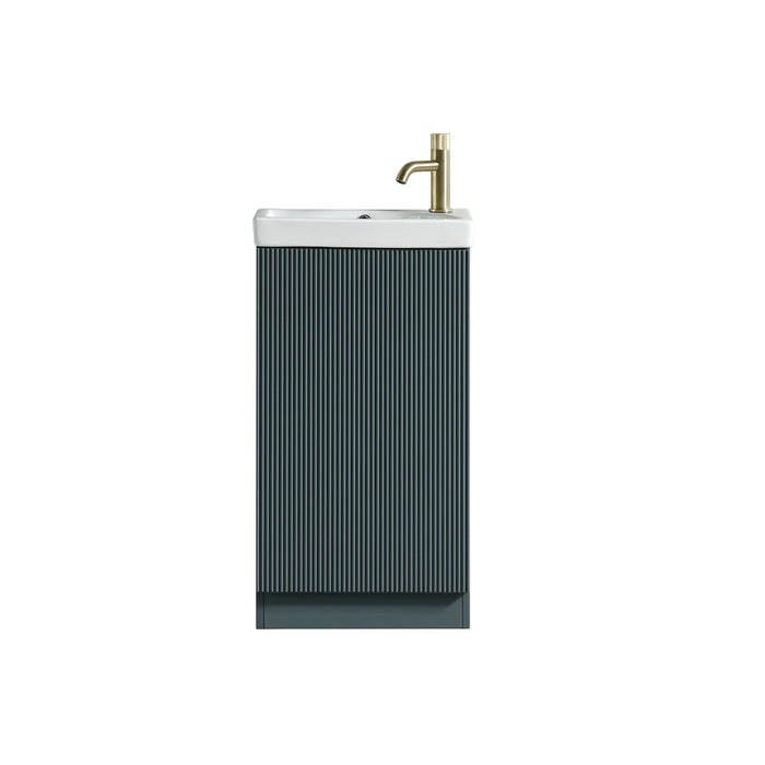 Tailored Flauto Mini 1 Door Cloakroom Floorstanding Vanity Unit with Ceramic Basin