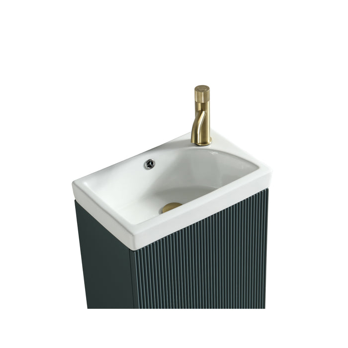 Tailored Flauto Mini 1 Door Cloakroom Floorstanding Vanity Unit with Ceramic Basin