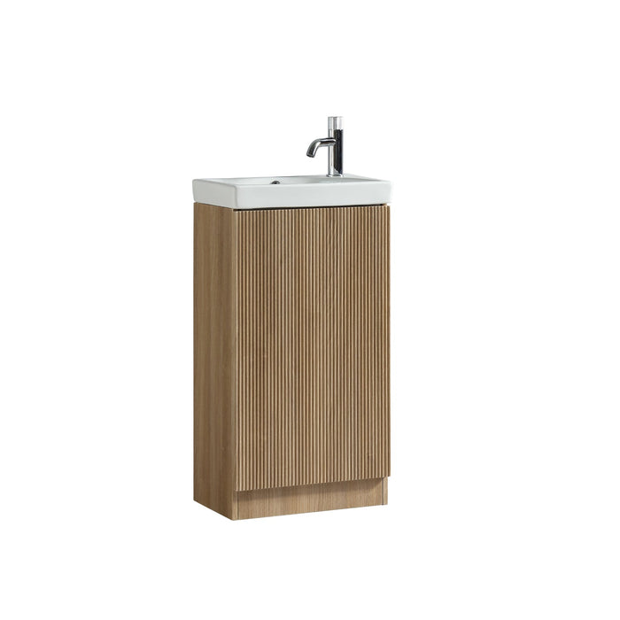 Tailored Flauto Mini 1 Door Cloakroom Floorstanding Vanity Unit with Ceramic Basin