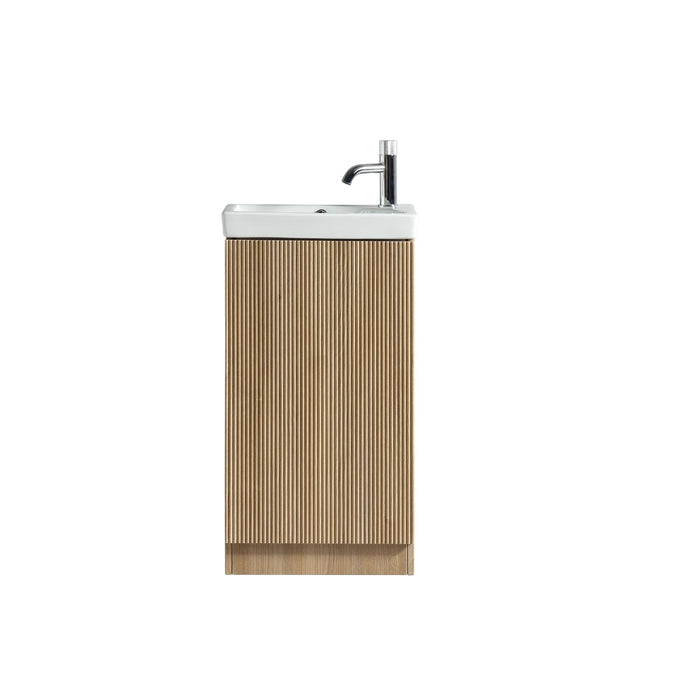 Tailored Flauto Mini 1 Door Cloakroom Floorstanding Vanity Unit with Ceramic Basin