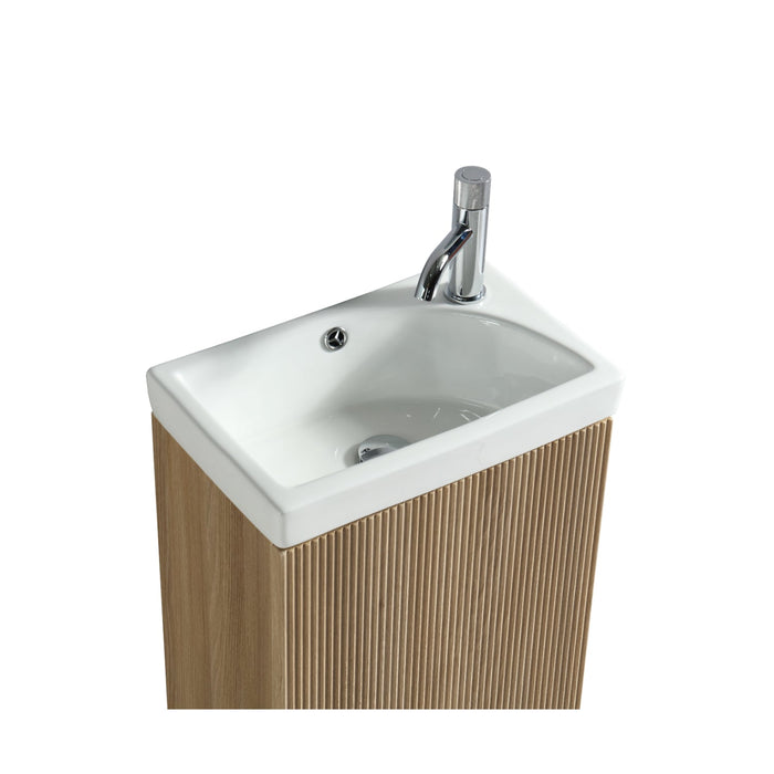 Tailored Flauto Mini 1 Door Cloakroom Floorstanding Vanity Unit with Ceramic Basin