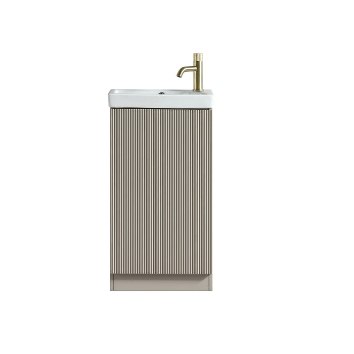 Tailored Flauto Mini 1 Door Cloakroom Floorstanding Vanity Unit with Ceramic Basin