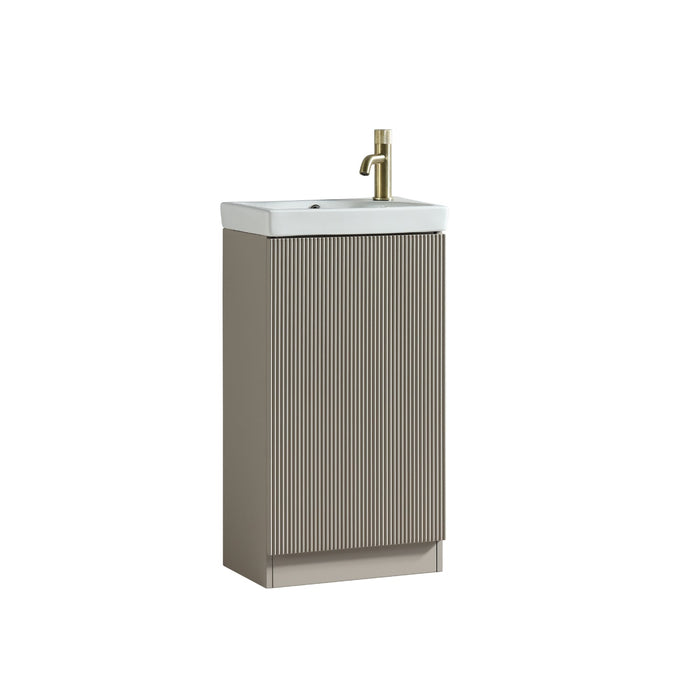 Tailored Flauto Mini 1 Door Cloakroom Floorstanding Vanity Unit with Ceramic Basin