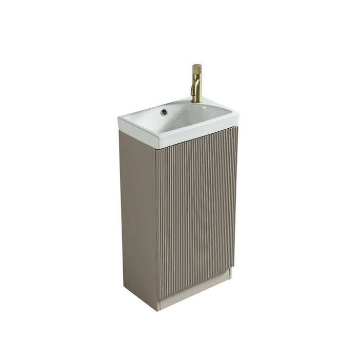 Tailored Flauto Mini 1 Door Cloakroom Floorstanding Vanity Unit with Ceramic Basin
