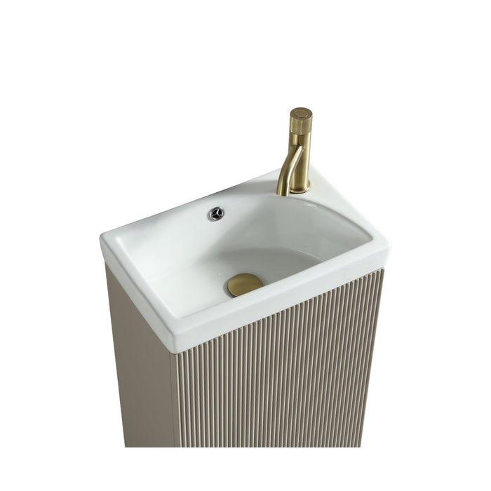 Tailored Flauto Mini 1 Door Cloakroom Floorstanding Vanity Unit with Ceramic Basin