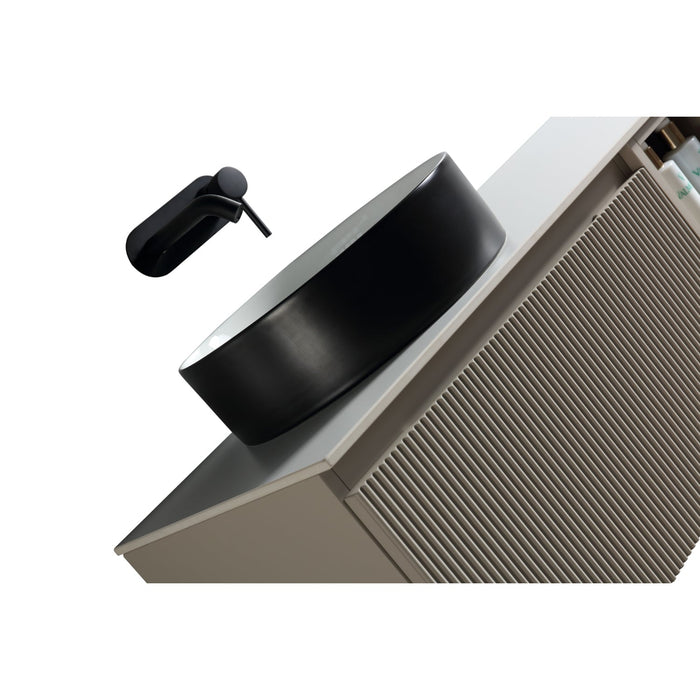 Tailored Flauto 1400mm 2 Drawer Wall Hung Double Vanity Unit with Storage Box & Sintered Stone Countertop