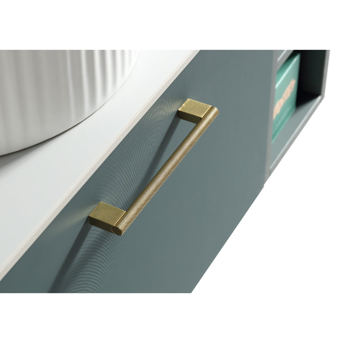 Tailored Piatta 1000mm 1 Drawer Wall Hung Vanity Unit with 2 Side Storage Boxes, Sintered Stone Countertop & Handle