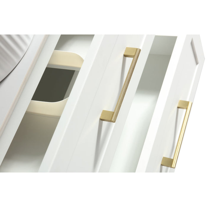 Tailored Bakewell 600mm 2 Drawer Wall Hung Vanity Unit with Sintered Stone Countertop & Handles
