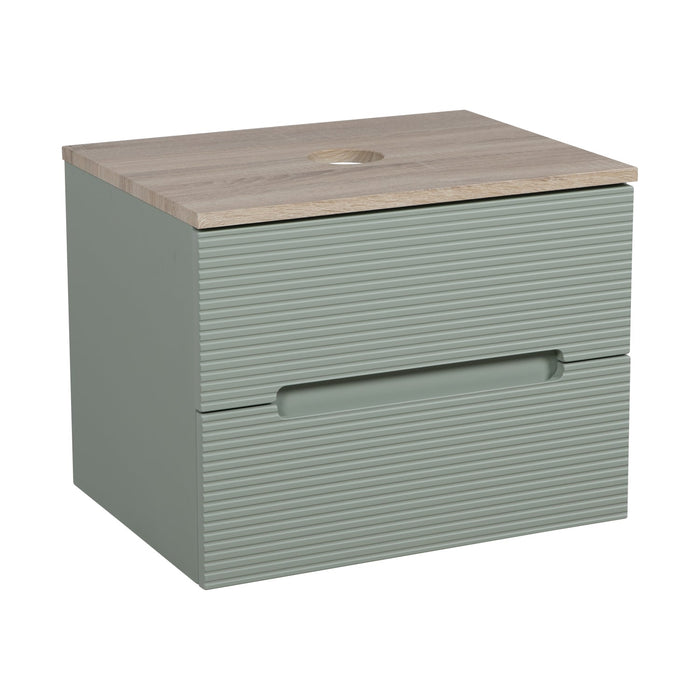 Tailored Monza Plus 600mm 2 Drawer Fluted Wall Hung Vanity Unit with Countertop