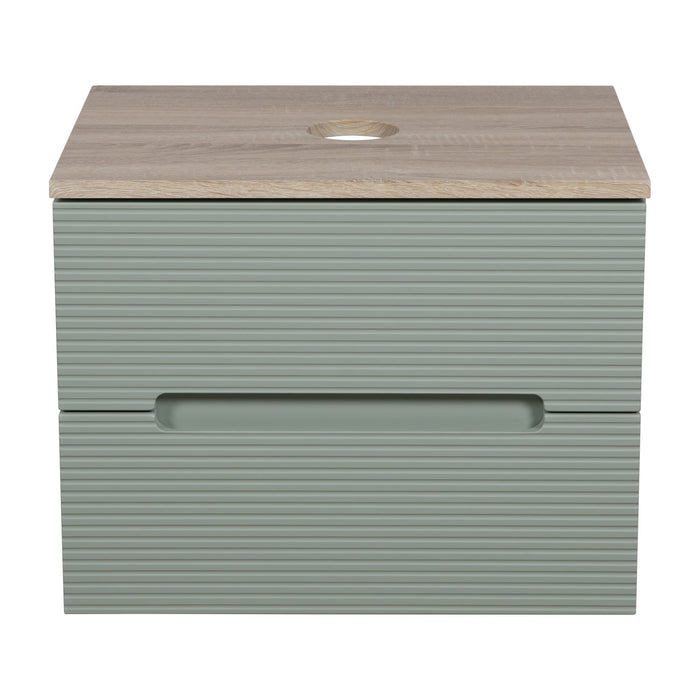 Tailored Monza Plus 600mm 2 Drawer Fluted Wall Hung Vanity Unit with Countertop