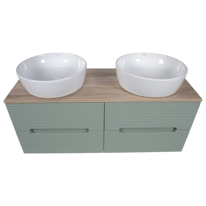 Tailored Monza Plus 1200mm 4 Drawer Fluted Wall Hung Double Vanity Unit with Countertop