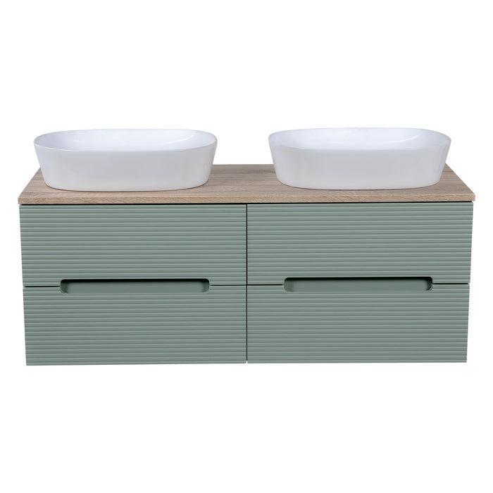 Tailored Monza Plus 1200mm 4 Drawer Fluted Wall Hung Double Vanity Unit with Countertop