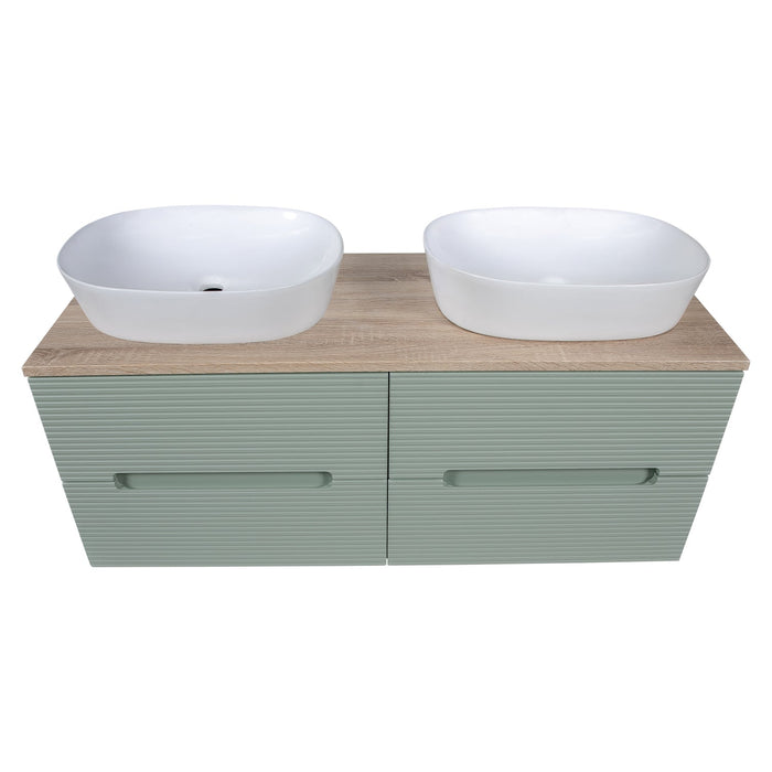Tailored Monza Plus 1200mm 4 Drawer Fluted Wall Hung Double Vanity Unit with Countertop