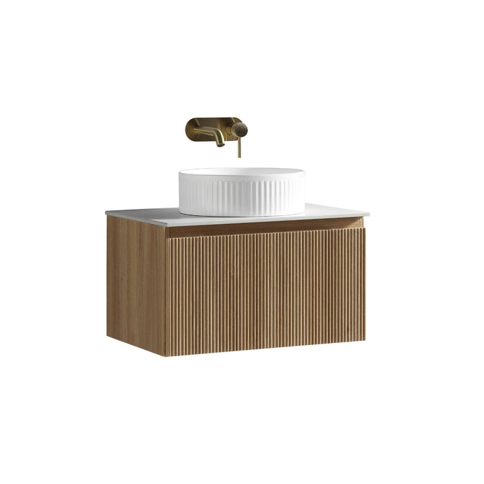 Tailored Flauto 600mm 1 Drawer Wall Hung Vanity Unit with Sintered Stone Countertop