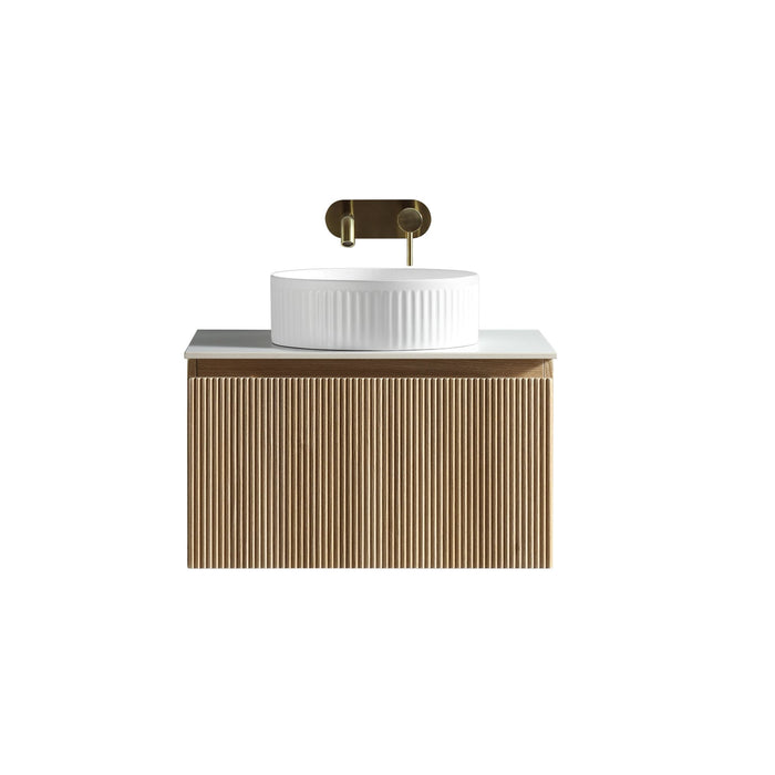 Tailored Flauto 600mm 1 Drawer Wall Hung Vanity Unit with Sintered Stone Countertop