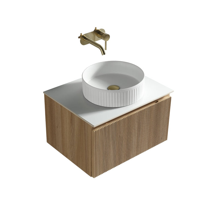 Tailored Flauto 600mm 1 Drawer Wall Hung Vanity Unit with Sintered Stone Countertop