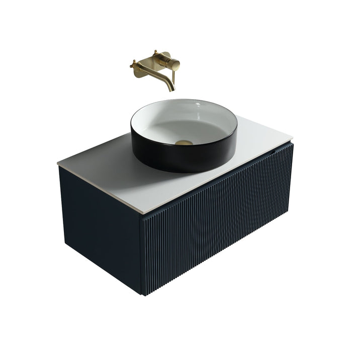 Tailored Flauto 600mm 1 Drawer Wall Hung Vanity Unit with Sintered Stone Countertop
