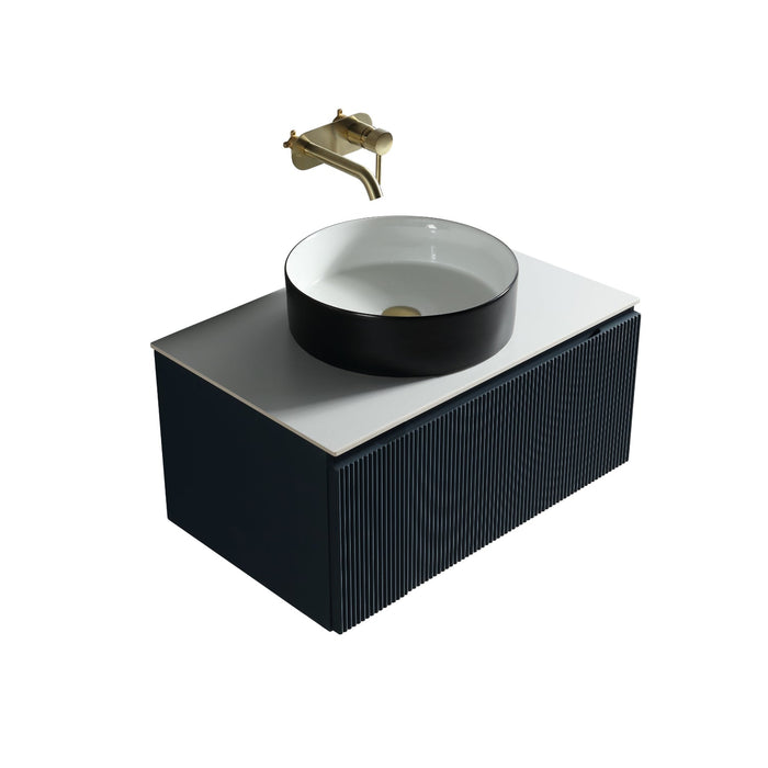Tailored Flauto 600mm 1 Drawer Wall Hung Vanity Unit with Sintered Stone Countertop