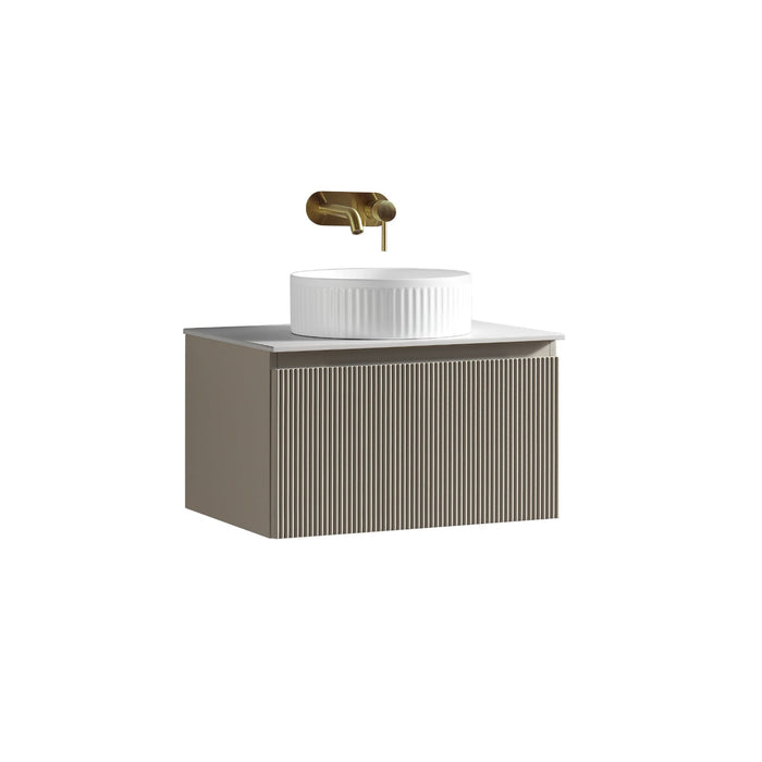 Tailored Flauto 600mm 1 Drawer Wall Hung Vanity Unit with Sintered Stone Countertop