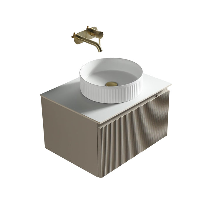 Tailored Flauto 600mm 1 Drawer Wall Hung Vanity Unit with Sintered Stone Countertop