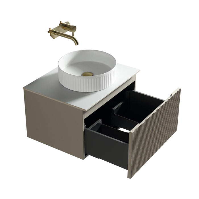 Tailored Flauto 600mm 1 Drawer Wall Hung Vanity Unit with Sintered Stone Countertop