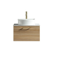 Tailored Piatta 600mm 1 Drawer Wall Hung Vanity Unit with Sintered Stone Countertop and Handle