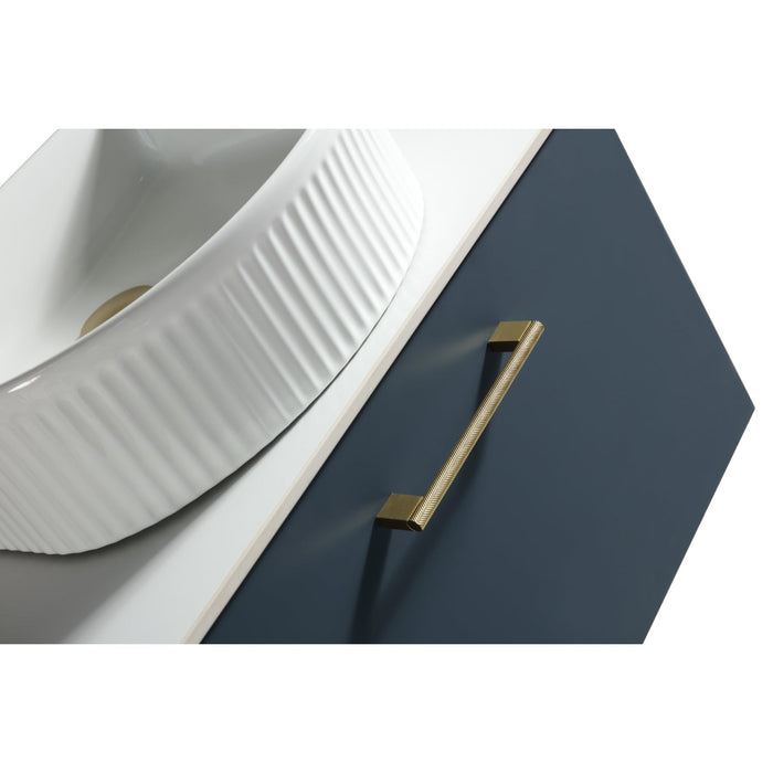 Tailored Piatta 600mm 1 Drawer Wall Hung Vanity Unit with Sintered Stone Countertop and Handle