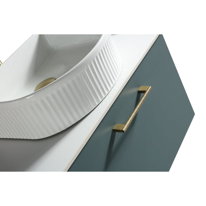 Tailored Piatta 600mm 1 Drawer Wall Hung Vanity Unit with Sintered Stone Countertop and Handle