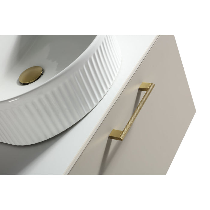 Tailored Piatta 600mm 1 Drawer Wall Hung Vanity Unit with Sintered Stone Countertop and Handle