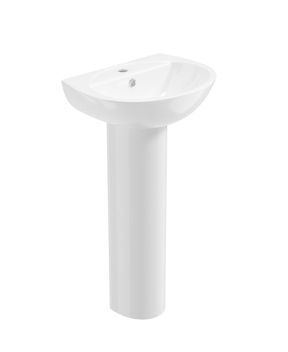 Sonas Select Round Basin with Full Pedestal 1 Tap Hole