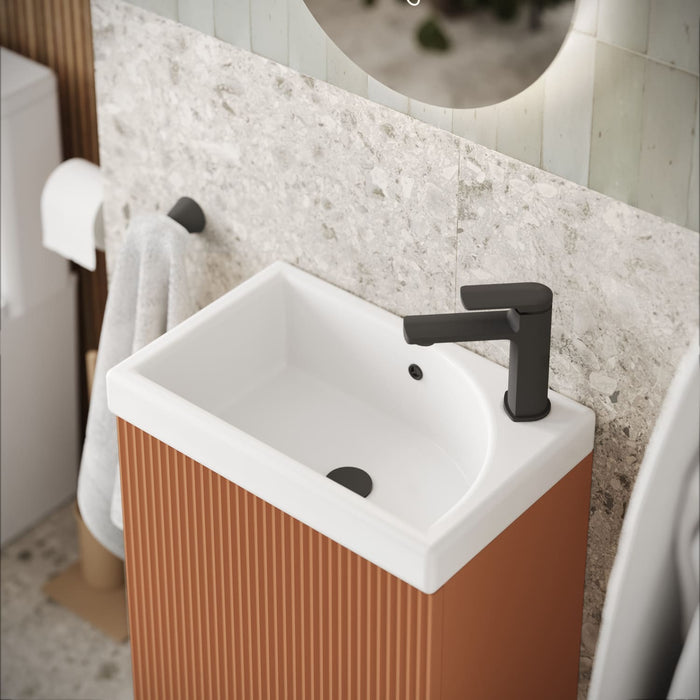 Tailored Flauto Mini 1 Door Cloakroom Floorstanding Vanity Unit with Ceramic Basin