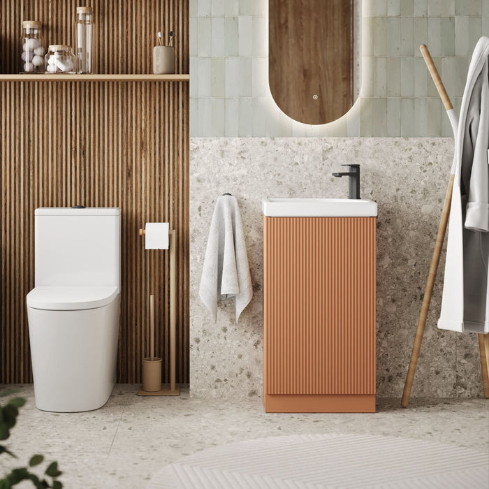 Tailored Flauto Mini 1 Door Cloakroom Floorstanding Vanity Unit with Ceramic Basin