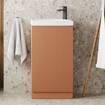Tailored Flauto Mini 1 Door Cloakroom Floorstanding Vanity Unit with Ceramic Basin