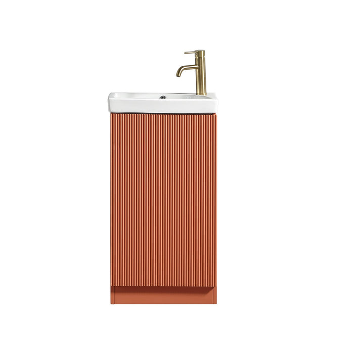 Tailored Flauto Mini 1 Door Cloakroom Floorstanding Vanity Unit with Ceramic Basin