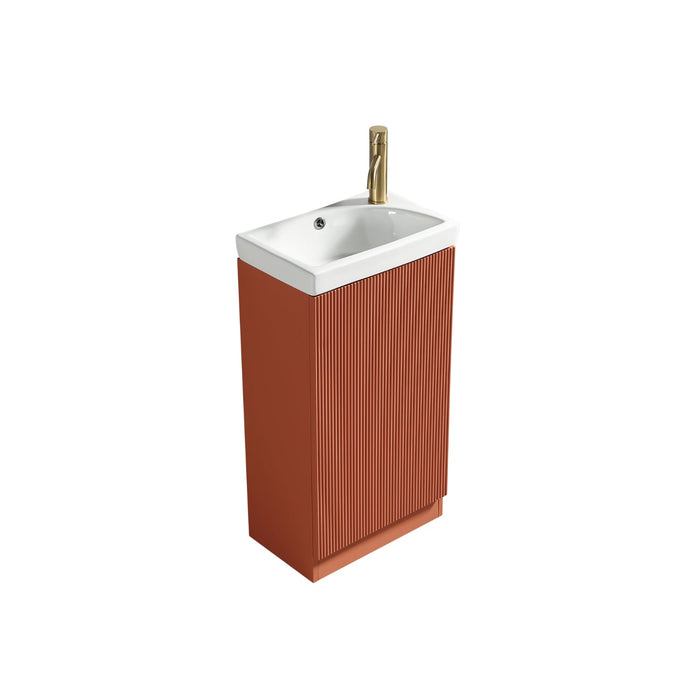 Tailored Flauto Mini 1 Door Cloakroom Floorstanding Vanity Unit with Ceramic Basin