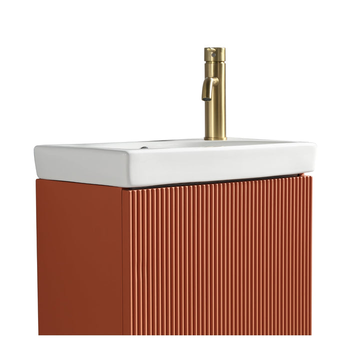 Tailored Flauto Mini 1 Door Cloakroom Floorstanding Vanity Unit with Ceramic Basin