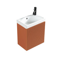 Tailored Flauto Mini 1 Door Cloakroom Wall Hung Vanity Unit with Ceramic Basin